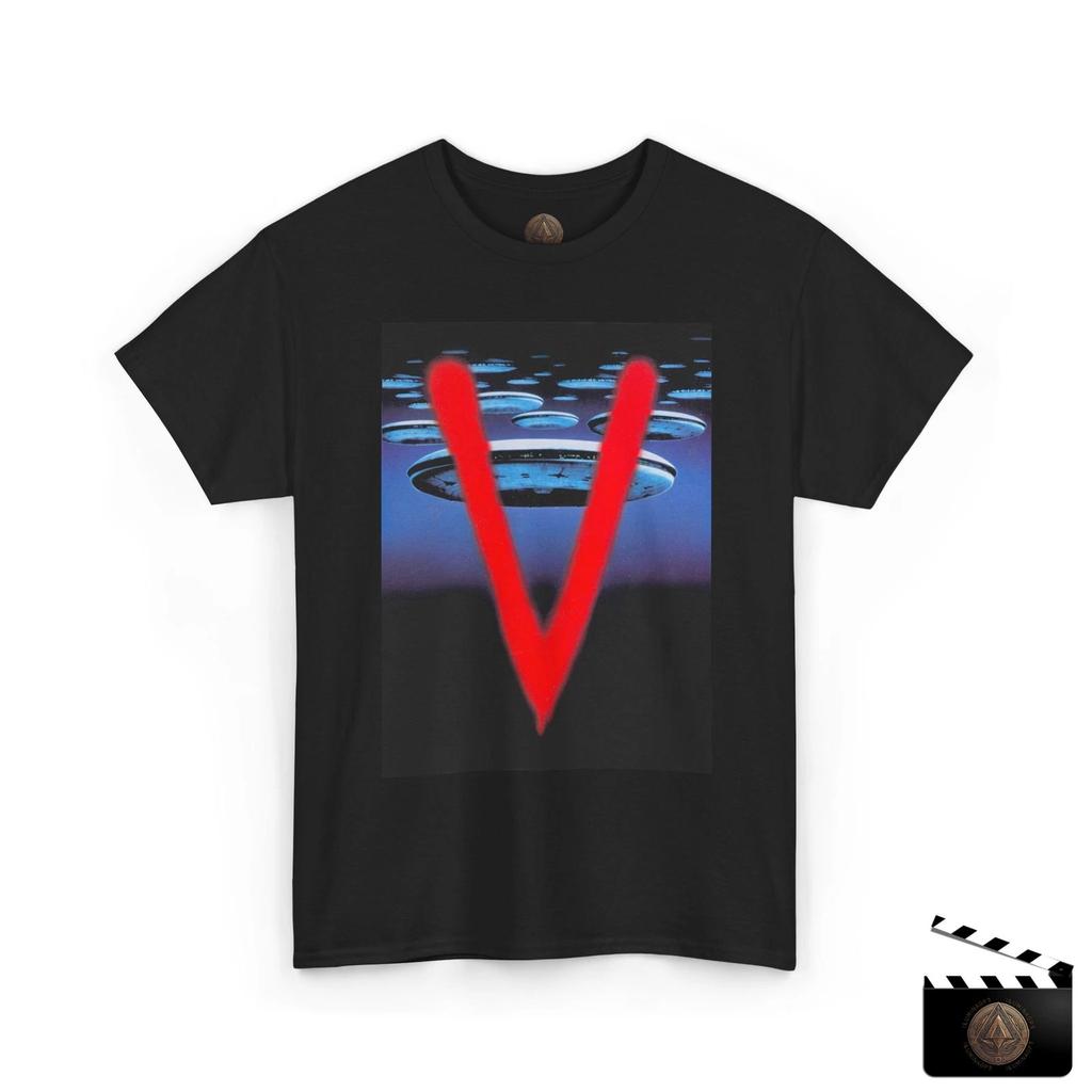 V UFO T shirt For Men & Women, Retro Visitors TV Show Tee, 80s Collectible Shirt