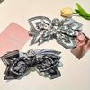 1pc Bow Hair Clip - Large Cashew Shaped Blue Brown Paisley Pattern, Stable Grip Headband for Women And, French Holiday Hair Accessory