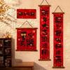 Traditional 2025 Snake Year Door Couplets Flocking Fu Character Hanging Ornament  New Year Gift