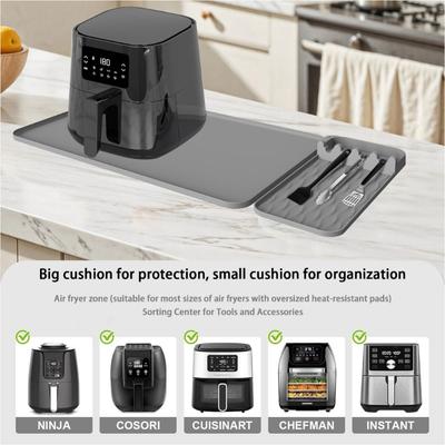 Heat Resistant Silicone Mat For Air Fryers Countertop Protector Nonslip Spill Proof Kitchen Accessories Pad
