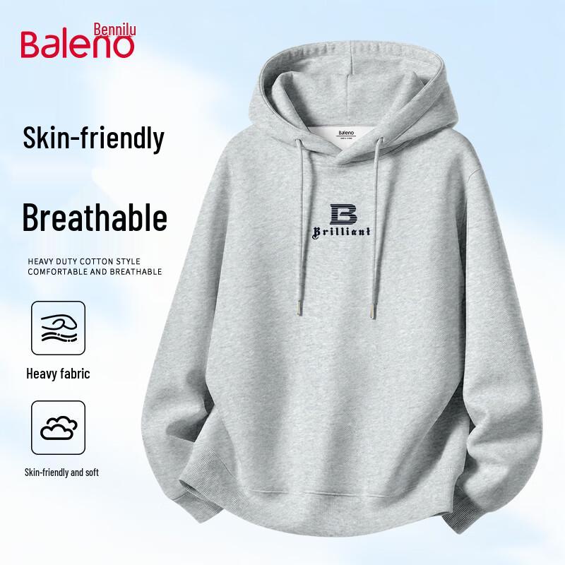 Baleno Men's Heavyweight Cotton Hooded Sweatshirt