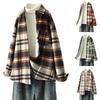 Women's Fashion And Winter Padded And Thickened Plaid Shirt Warm Casual Shirt Jacket