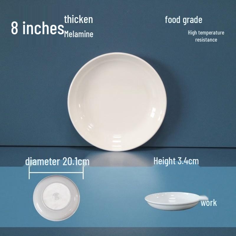 Commercial White Melamine Deep Round Plate