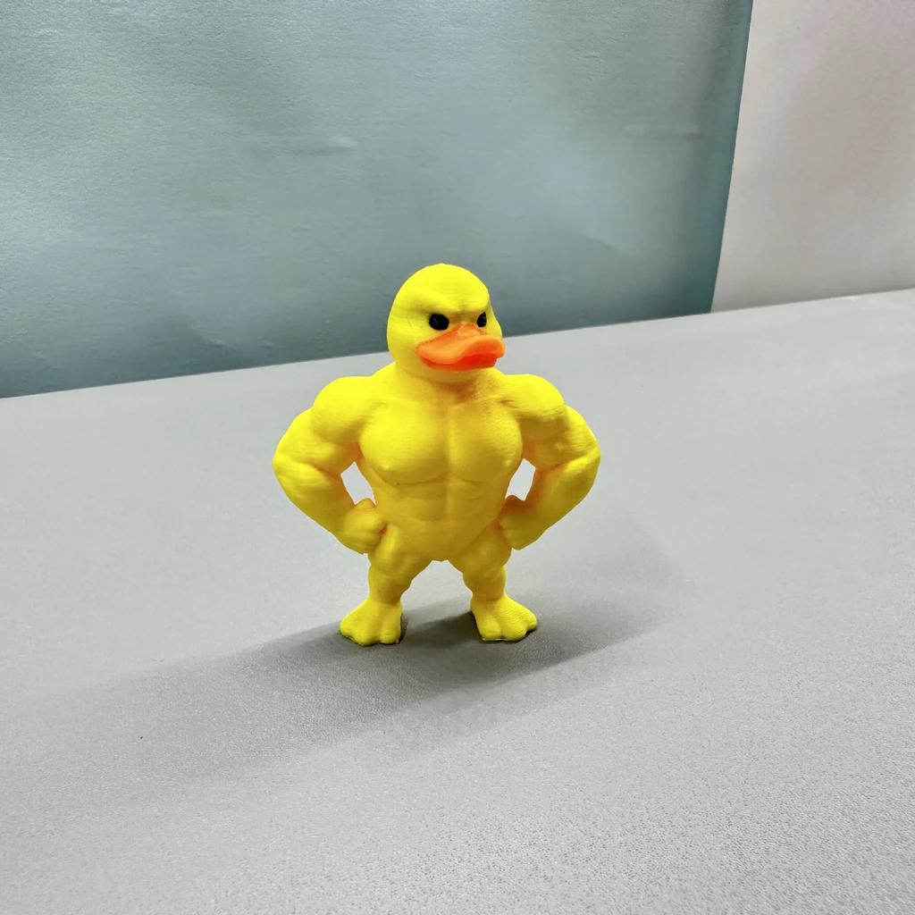 3D Muscle Duck Statue Desktop Ornament, Cute Bookshelf Decor, Multi-functional Indoor Outdoor Decoration, Stylish Art Craft Home