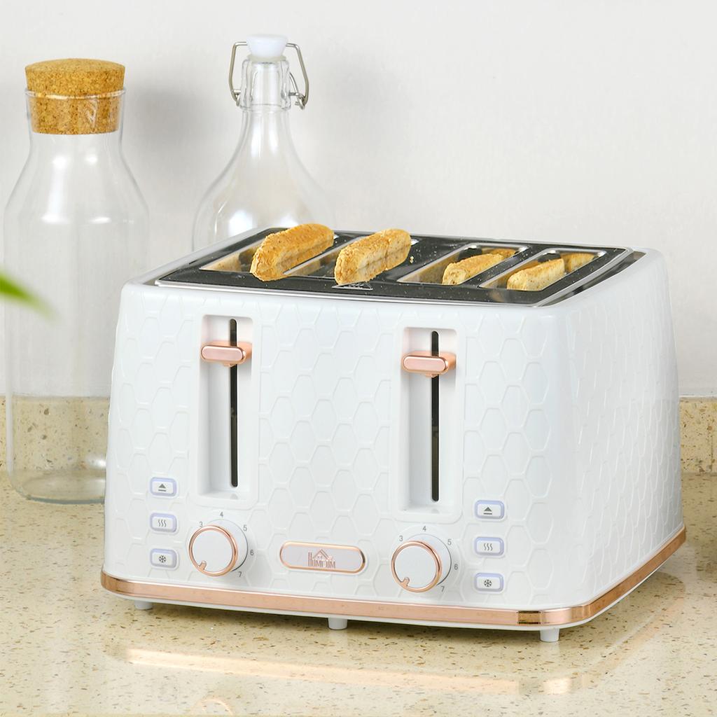 Four-Slice Honeycomb Toaster - White