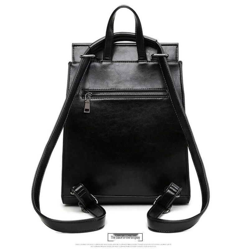 Mochila Universitaria Multifuncional Estilo Coreano de Cuero Genuino para Mujer 2026