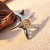 Yori Stainless Steel Metal Cast Gold Silver Mix Color Starfish Ring Women Charm Summer Beach Trendy Chic Jewelry