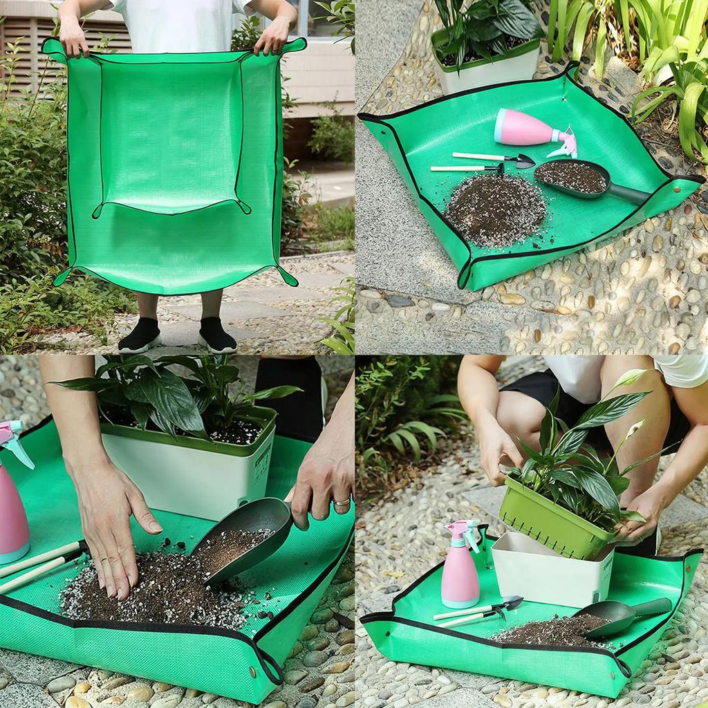 Planting Mat 30cm-100cm Gardening Potting Pad Foldable Garden Plant Flower Pot Flower Pots Transplanting Mats Waterproof Potting