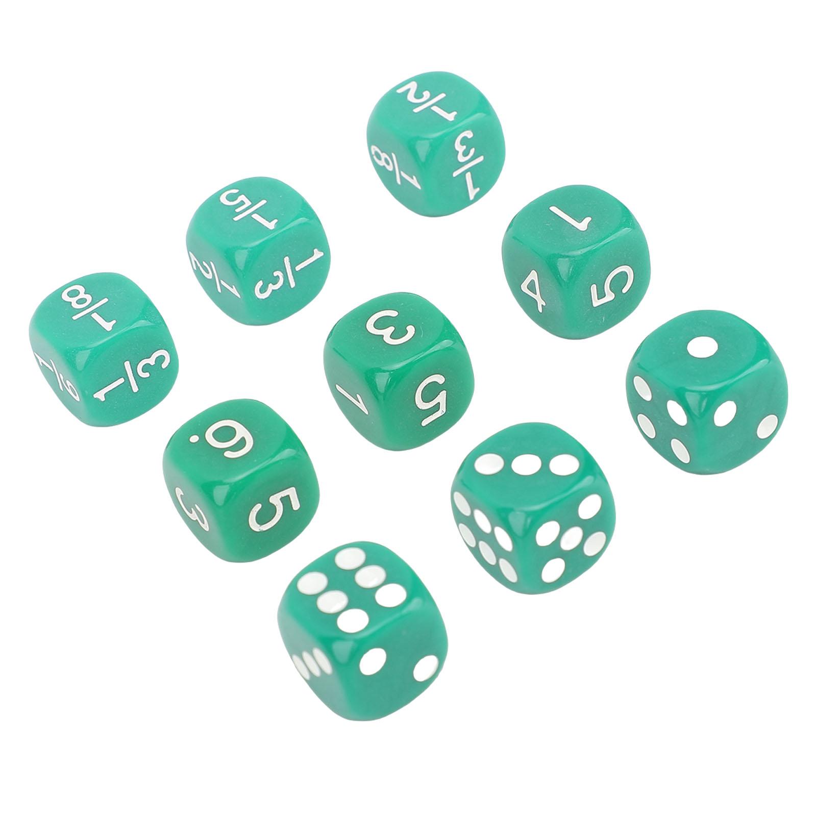 

30Pcs 16mm Standard 6 Sided Dice Set Plastic Educational Board Game Math Game Dice for Home
