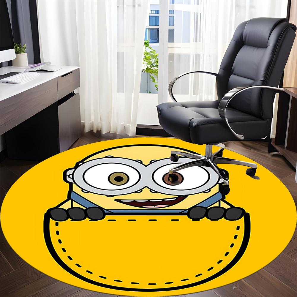 1pc Pocket Minion Office Round Area Rug, Under Office Chairs Bedroom Living Room Home Decor  A1022260