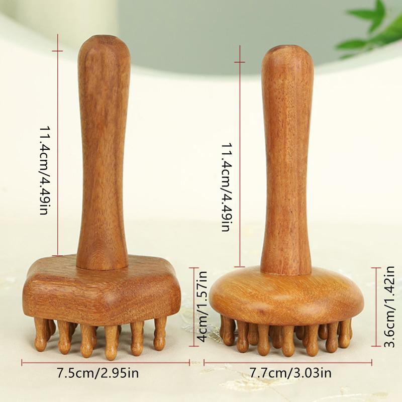 Multi-Functional Wood Therapy Massage Comb Scalp Head Massager Natural Wood Circular Tooth Guasha Scraping Body Massager