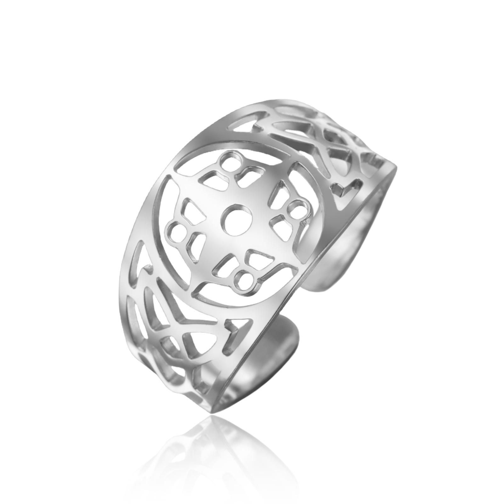 

LIKGREAT Marine Compass Ring Hollow Celtics Knot Rings for Men Women Vintage Pirate Amulet Jewelry Gift for Travel Lovers resizable белый