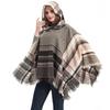 Womens Knitted Hooded Cape Shawl With Circle Yarn Texture Winter Warm Street Style