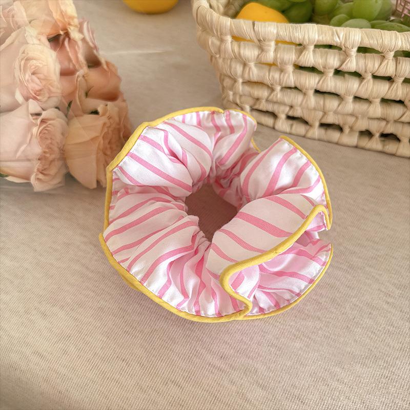 

1 шт. красочная двухслойная полосатая резинка для волос в виде толстой кишки для женщин, простая и универсальная резинка для хвостиков и пучков