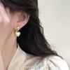 5A Button Natural Freshwater Pearl Drop Earrings Heart Shell Pendant Accent S925 Needle Pendant Earrings Women Jewelry