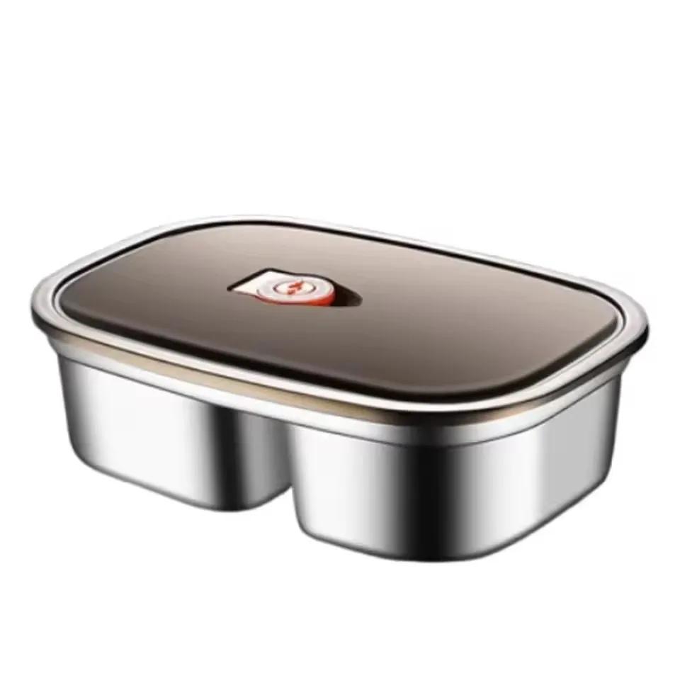 Büroangestellte Student Mikrowellengeeignetes Bento mit Deckel Tragbarer Lebensmittelaufbewahrungsbehälter Edelstahl Unterteilungen Brotdose