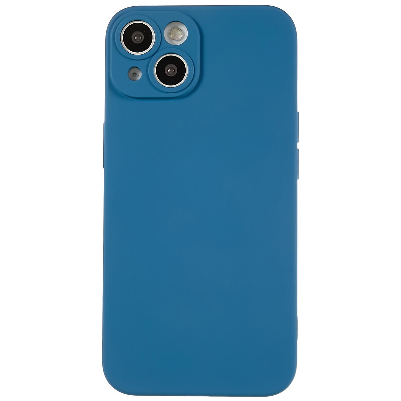 

For iPhone 15 Cell Phone Case Solid Color Anti-scratch 2.0mm TPU Protection Cover Blue