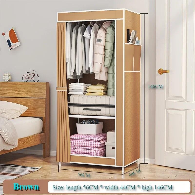 Dustproof Wardrobe Fabric Wardrobe Floor Standing Multilayer Foldable Clothing Hanger Large Capacity Dustproof Bedroom Furniture