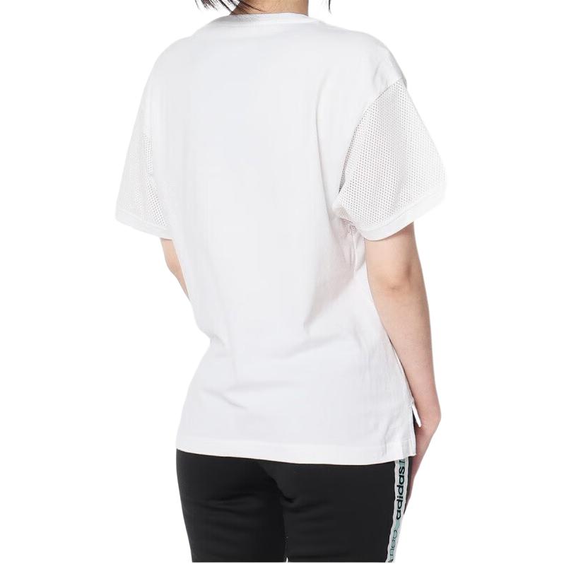 adidas Neo Casual Sports Round Neck Short Sleeve Drop Shoulder T-Shirt Women T-Shirts White DU2373