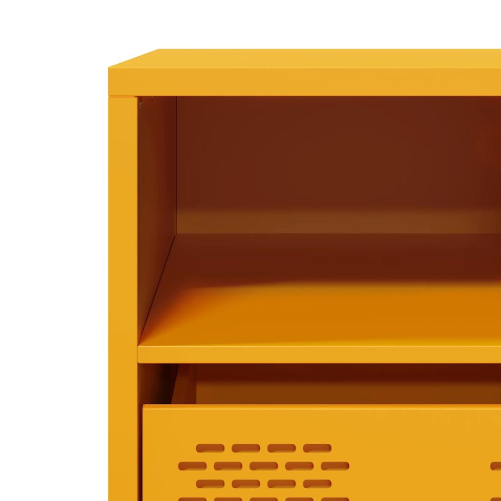 TV Stand Mustard Yellow 68 X 39 X 43.5 Cm Cold Rolled Steel