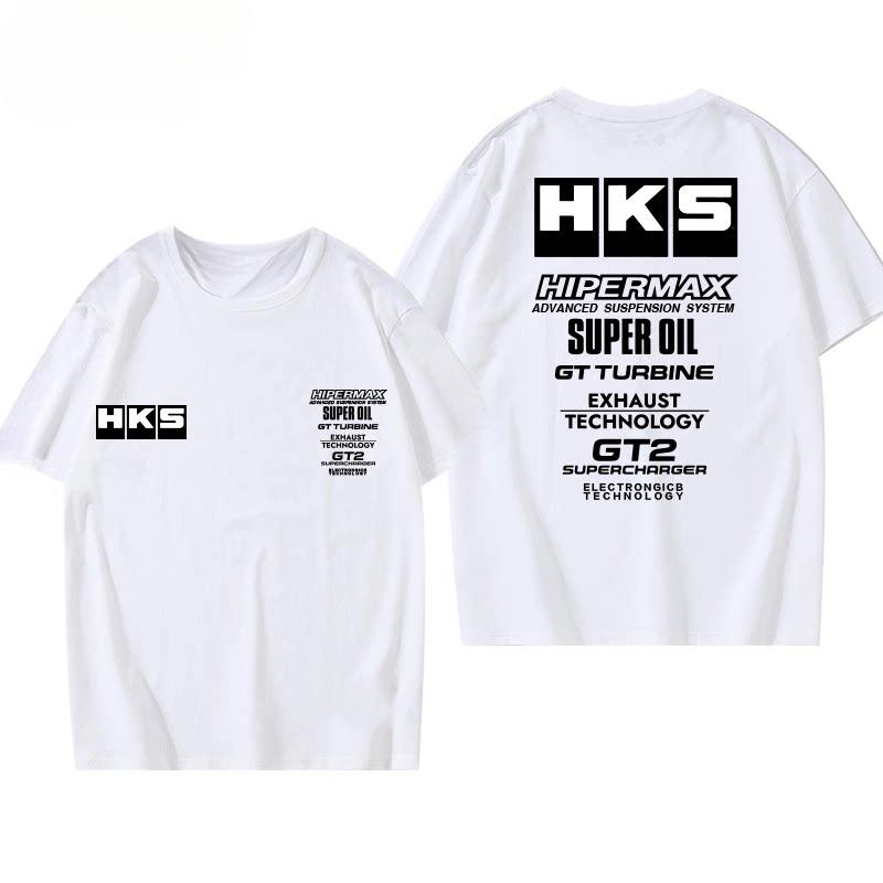 New Hks Engine Oil Japanese Car Modification Jdm Summer Shortsleeved Loose Versatile Cotton Printed Tee For Both Men And Women
