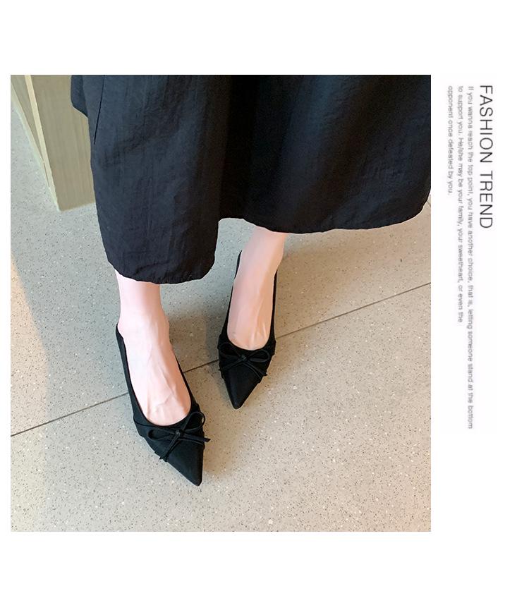 Elegant French Style Bow Pointed Toe Women's Evening Shoes