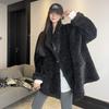 Winter Notting Hill double-sided wear imitation lamb wool suede horn buckle jacket women's winter loose tall fur integration
