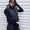 Womens Lightweight Puffer Vest With Stand Collar Zipper Casual Sleeveless Outerwear Fall