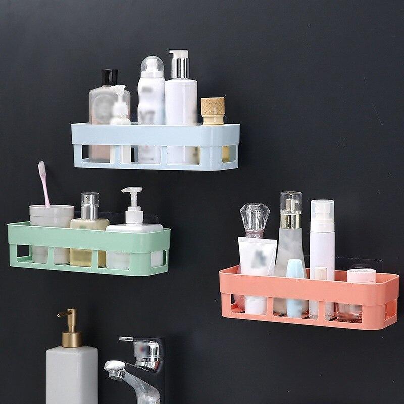 Bathroom Shelf Large Capacity Space Saving Hollow Bottom Wall Mount