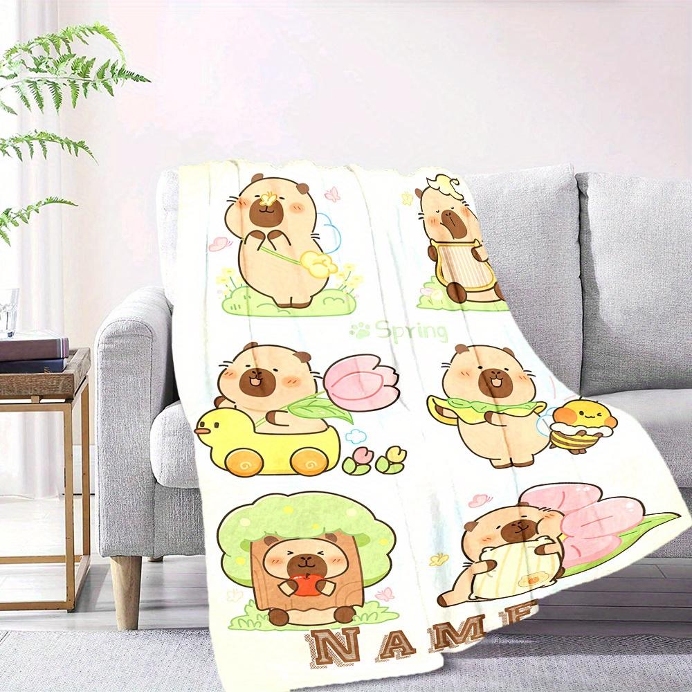 Home Customize Your Name Blankets Cute Girl With Cat On Branch Comfortable Soft Lightweight Allseason Multipurpose Blanket For Picnic Sofa Office Bed