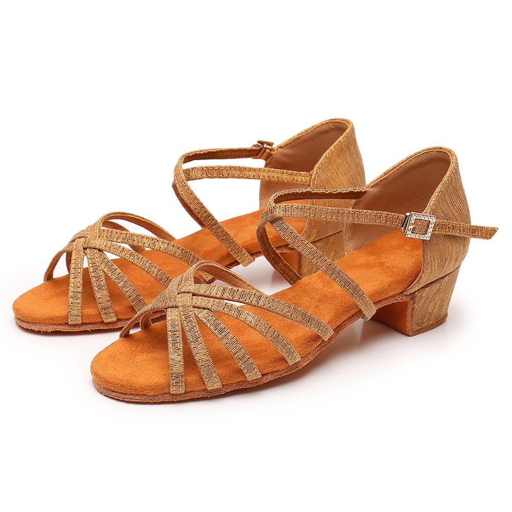 Mädchen-Lateintanzschuhe, niedriger Absatz, Damen-Ballsaal-Tango-Sandalen, 3,5 cm Absatz