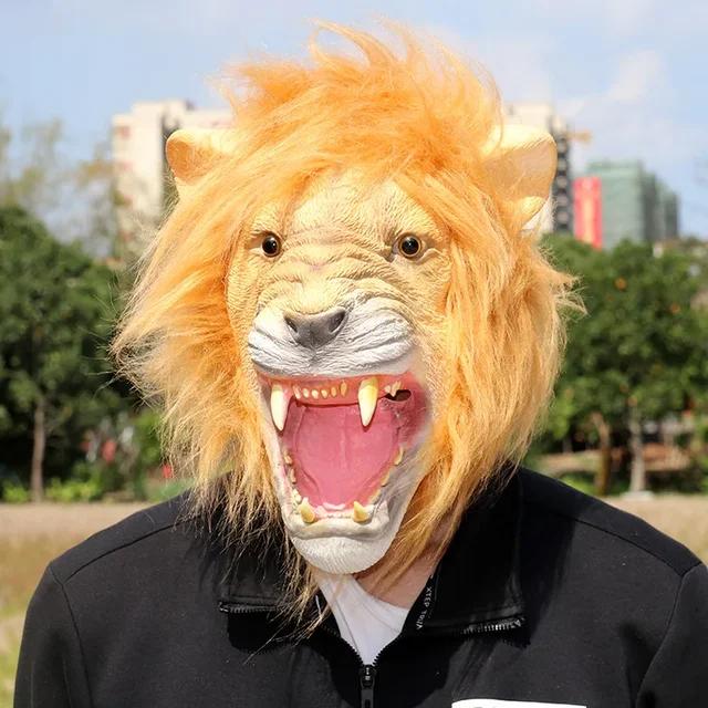 

Маска льва из «Зверополиса» на Хэллоуин, латексный костюм для косплей-вечеринки, маска короля диких зверей для мужчин, реквизит для вечеринки на Хэллоуин