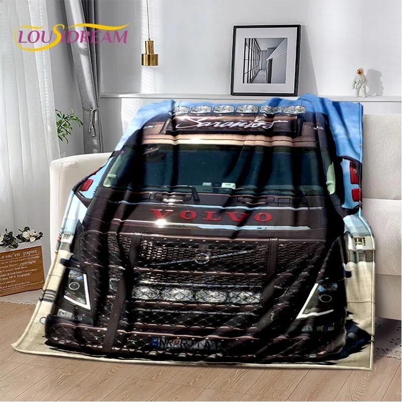 HD Volvo Nákladní Auto 3D Tisk Měkké Flanelové Deky, Přehoz Pohodlná Deka na Piknik Postele Pohovku Domácí Ložnici Dárky