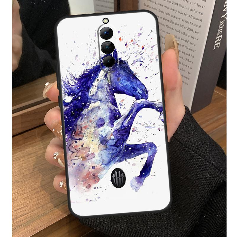 Horse Waterclour Case For Nubia Red Magic 8 9 10 Pro Plus 6 7 6S 7S Pro 5G 6R RedMagic 9S 8S Pro Plus Coque