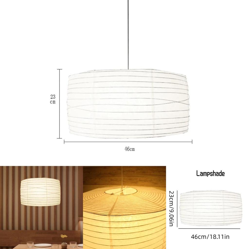 Nordic Style Pendant Light With Drum-shaped Lantern Lampshade Ideal For Living Room Bedroom Study And Dining Room