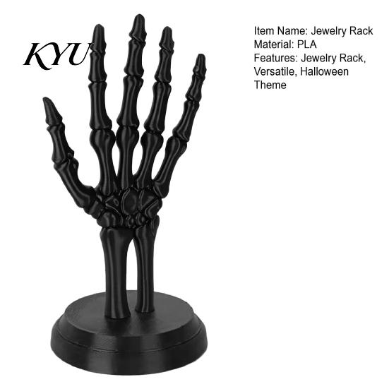 Skeleton Hand Decor Gothic Skull Jewelry Rack, 3D Print Ornament Stand Decorative Ring Tray with Stable Base, Rings And Bracelets Organizer