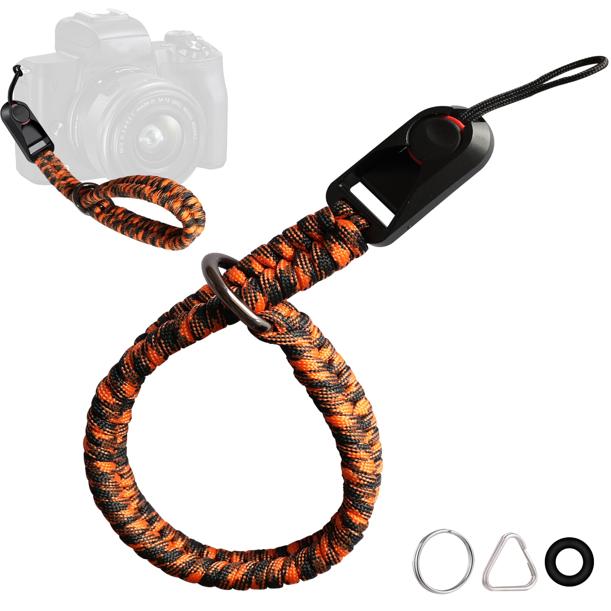 

Paracord Braided Camera Hand Strap with Quick Compatible with Most SLR and Included Adapter for Easy Stylish Metal Parts with Polishing [ZXZone]