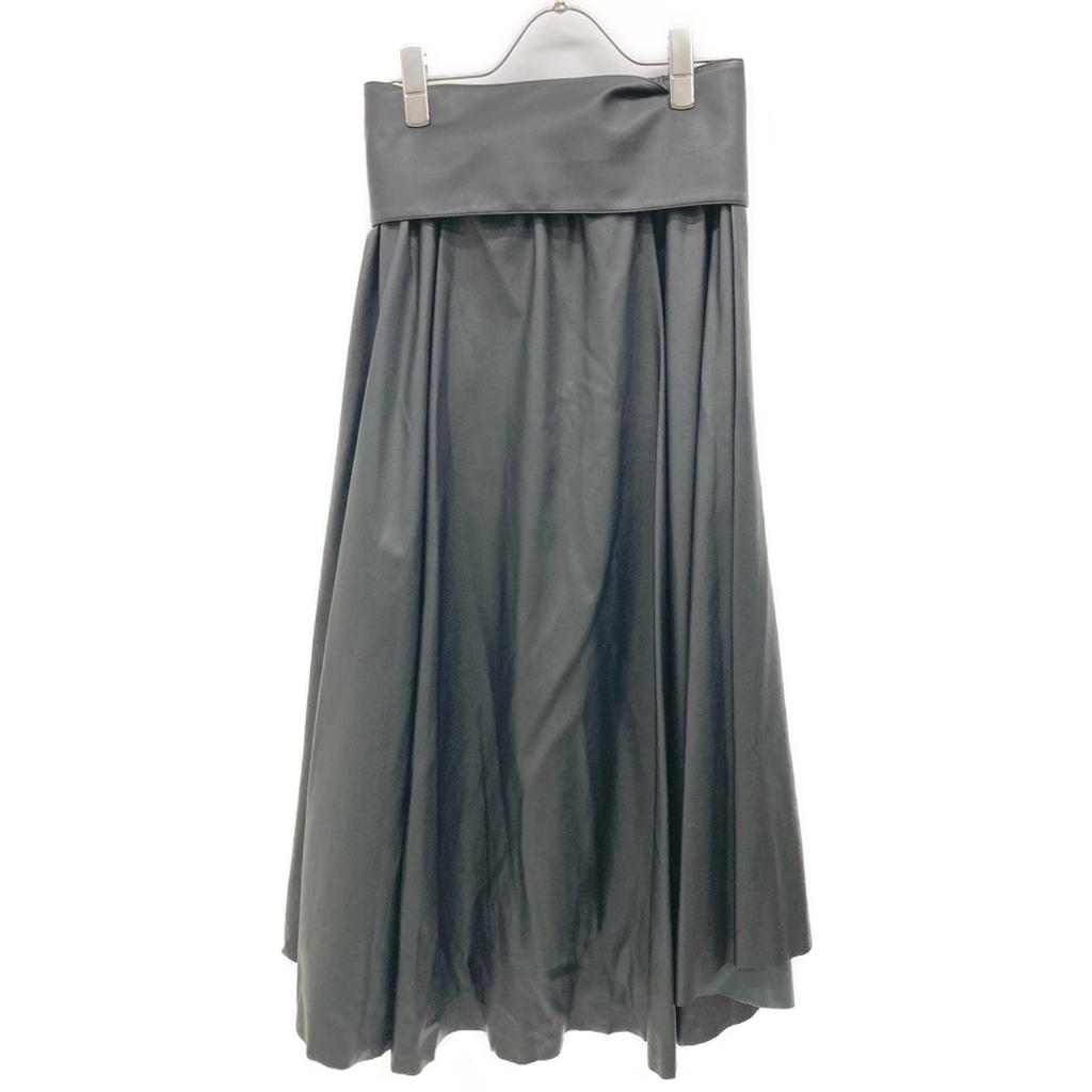 ADORE 531-7220927 Noir leather belted flared shoes skirt 38 blackUsed