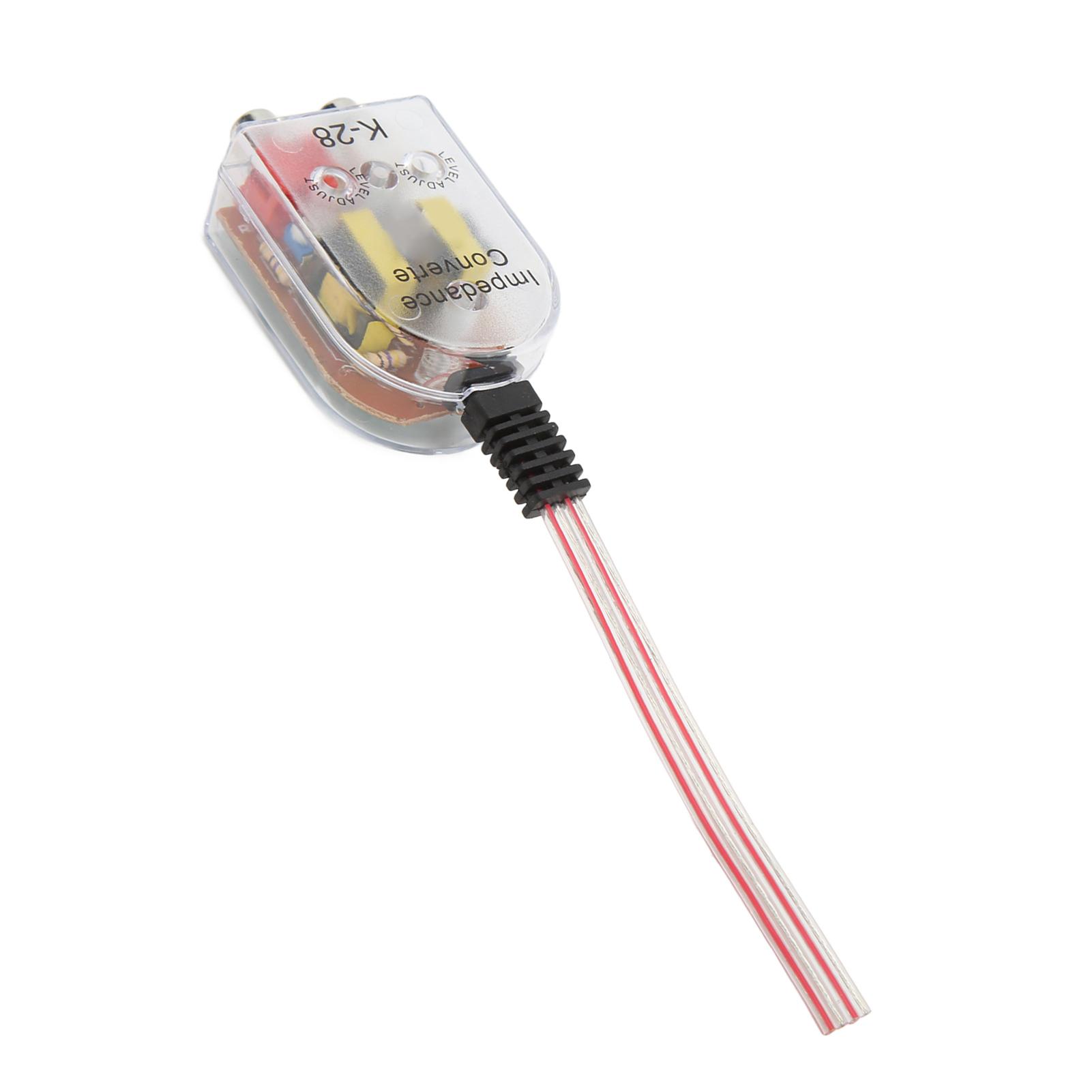 

Универсальный автомобильный преобразователь высокого в низкое сопротивление Прозрачный адаптер усилителя импеданса для автомобиля