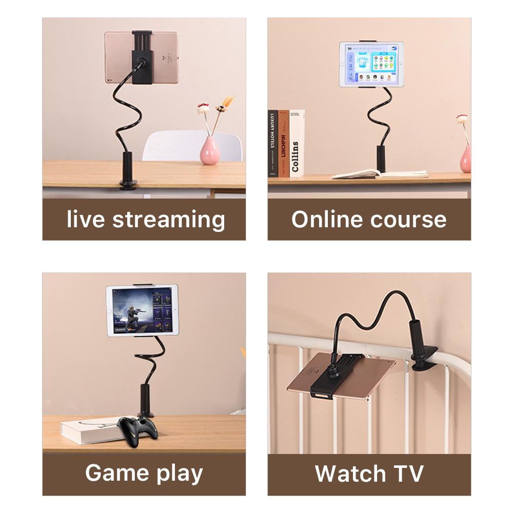 Bedside Table Tablet Stand Adjustable Long Arm Clamp Tablet Lazy Stand Suitable For iPad Samsung 4-11 Inches