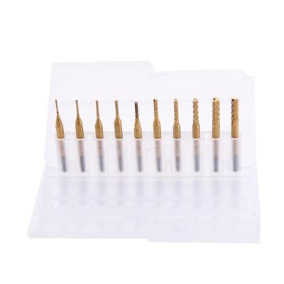 10 Stck PCB Titan Beschichtung Bohrer Set Gravur Cutter Dreh CNC Schaftfräser DE