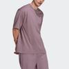 Adidas Originals Clover Logo Solid Casual T-Shirt Men Tops Light-Purple HC8595