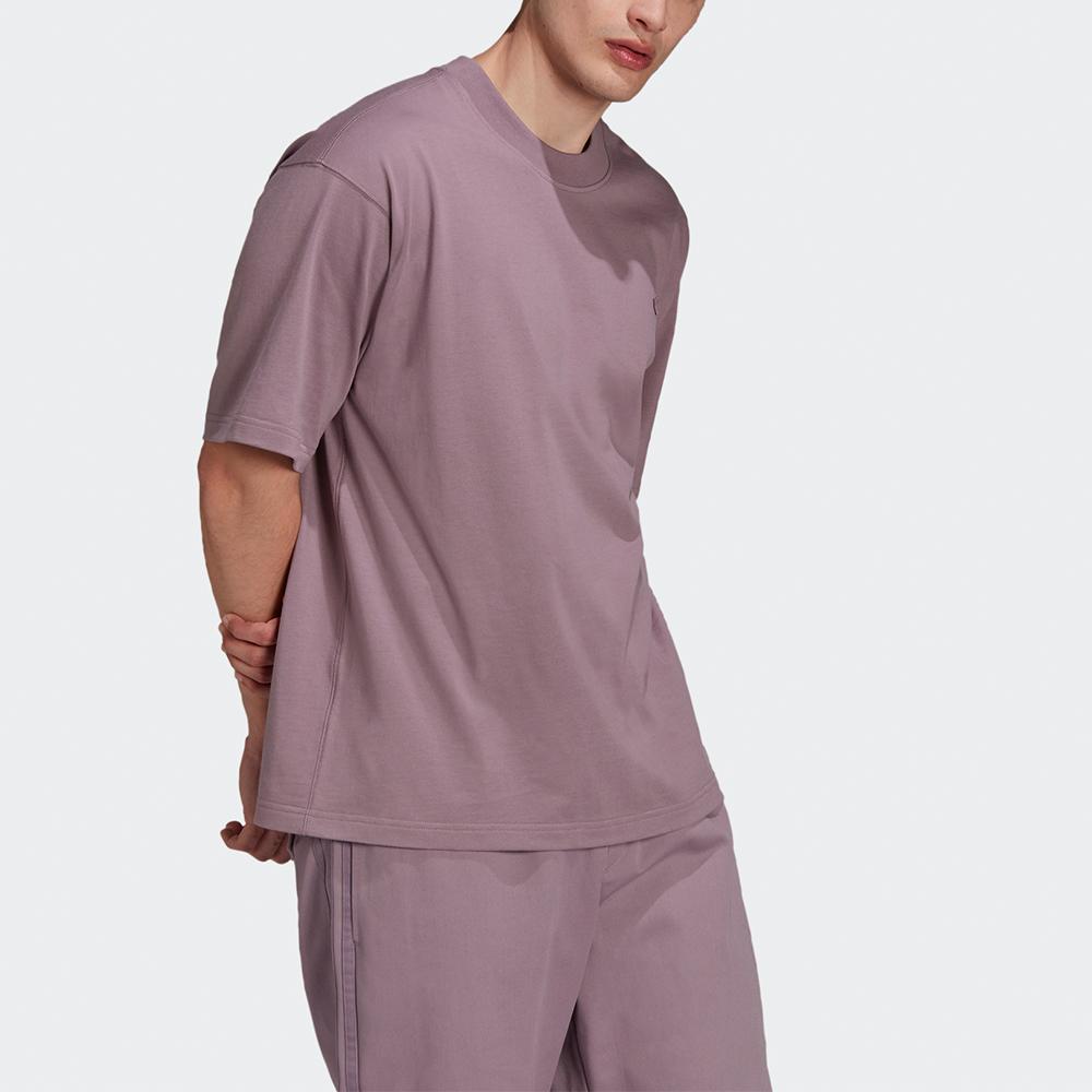 Adidas Originals Clover Logo Solid Casual T-Shirt Men Tops Light-Purple HC8595