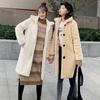 Winter new sheep shearing coat women's loose high-necked granular imitation wool fur medium and long thickened coat