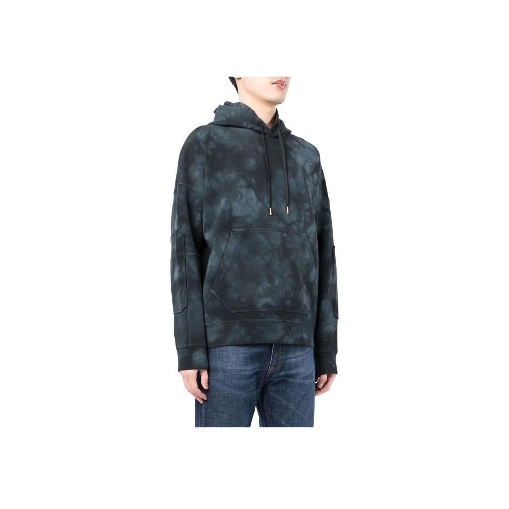 Emporio Armani SS23 Tie-Dye Drawstring Hoodie Men hoodies Blue 3L1MFU-1JHSZ-F640