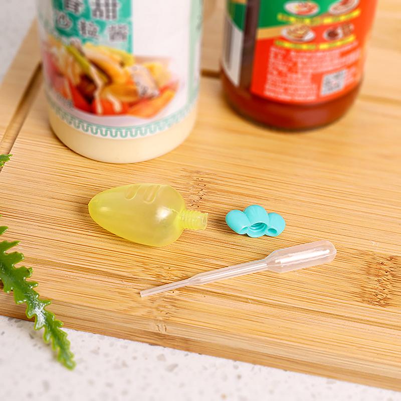 3Pcs Mini Seasoning Sauce Bottle Portable Tomato Ketchup Bottle Salad Dressing Container Pot For Bento Lunch Box Kitchen Jar