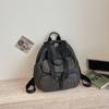 Color Contrast Backpack Women's Large Capacity Commuter Handbag Multi-Functional Plaid Tote Bag