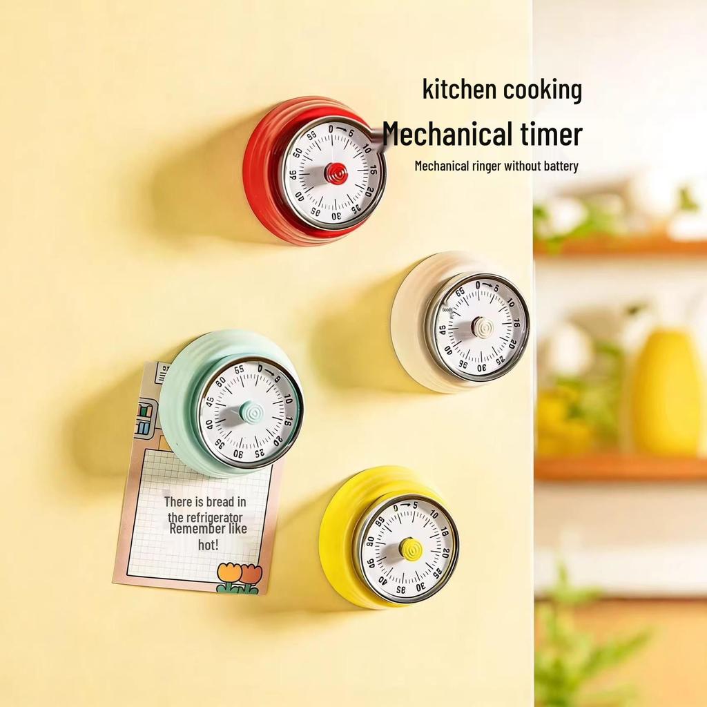 Magnetic Kitchen Timer with Alarm - Mechanical Cooking & Study Reminder