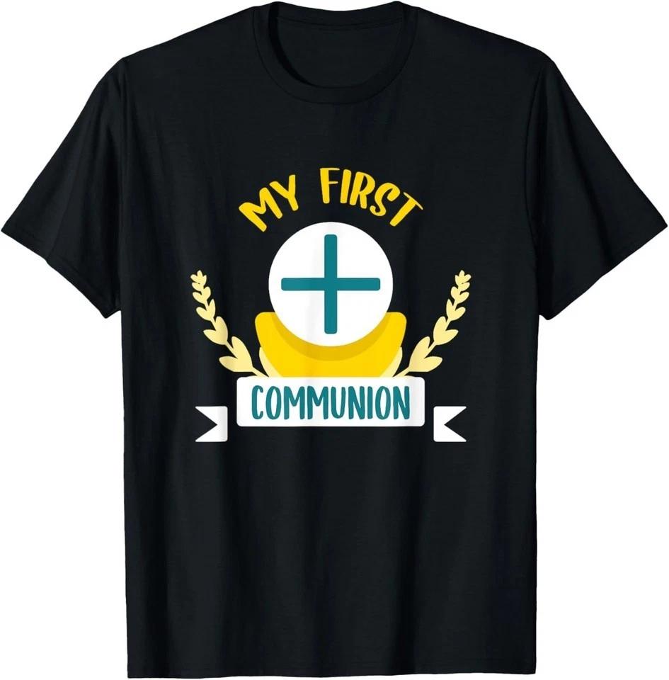 My First Communion Cross Chalice Holy Catholic Kids Boy Girl T-Shirt UNISEX M