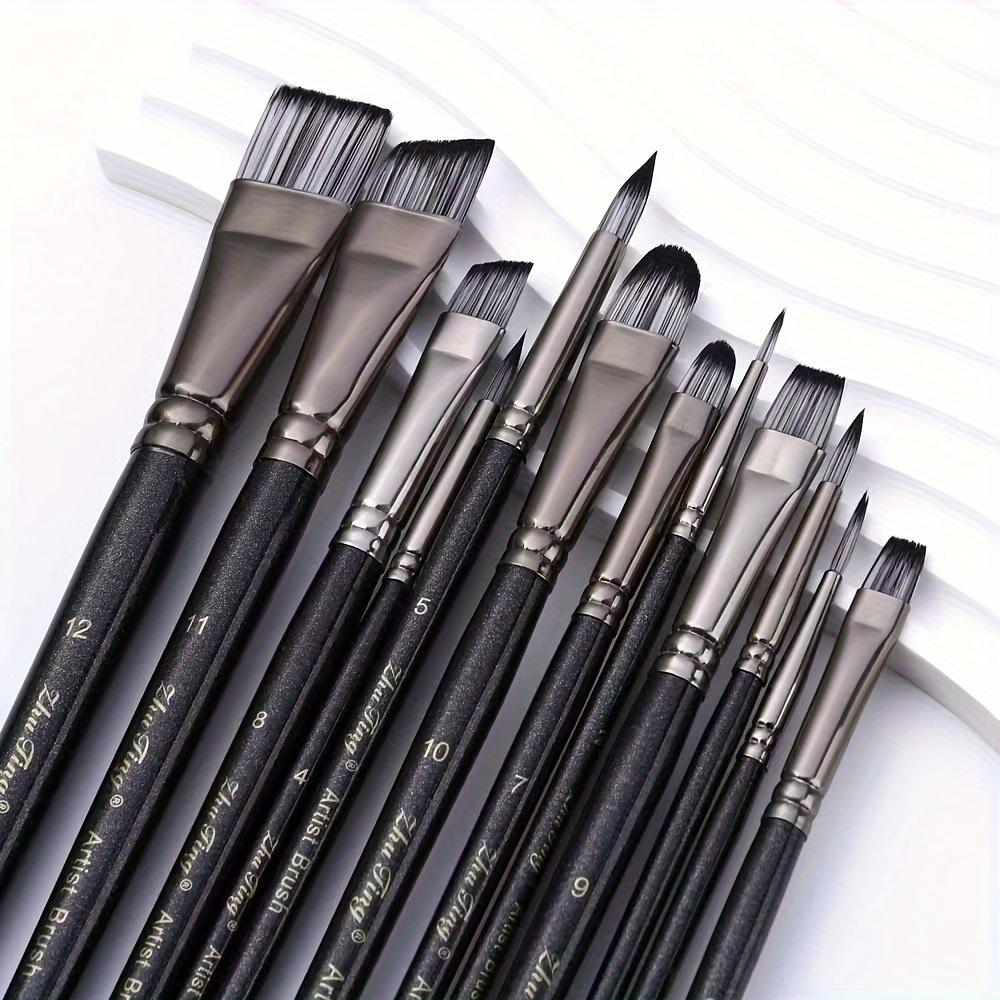 12pcs Professional Face Painting Brush Set Nylon Bristles, Suitable for Blending, Gradient, Watercolor, And Detail Work.